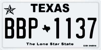 TX license plate BBP1137