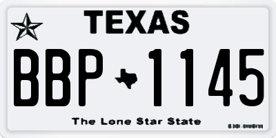 TX license plate BBP1145