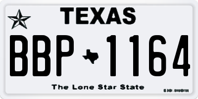 TX license plate BBP1164