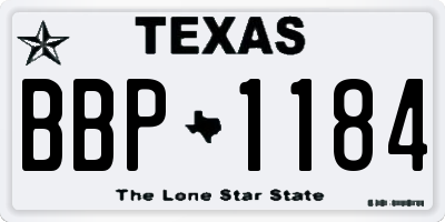 TX license plate BBP1184