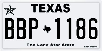 TX license plate BBP1186