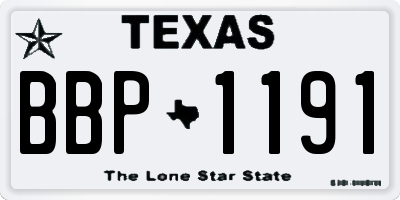 TX license plate BBP1191