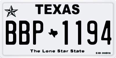 TX license plate BBP1194