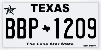 TX license plate BBP1209