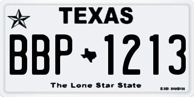 TX license plate BBP1213
