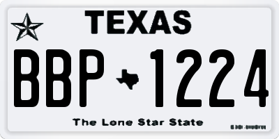 TX license plate BBP1224