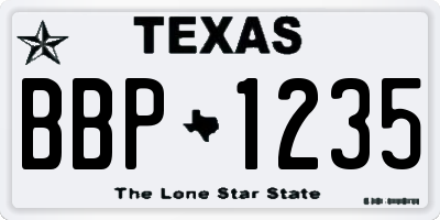 TX license plate BBP1235