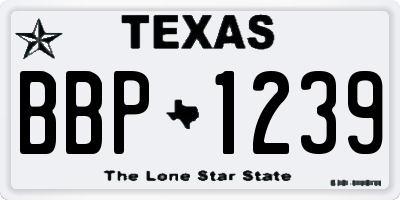 TX license plate BBP1239