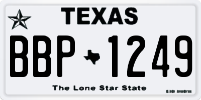 TX license plate BBP1249