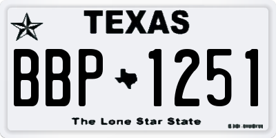 TX license plate BBP1251