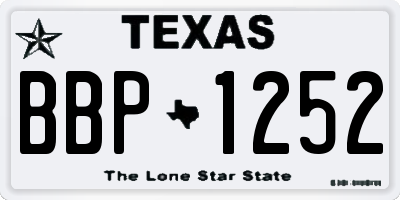 TX license plate BBP1252