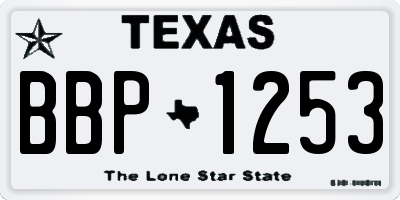 TX license plate BBP1253