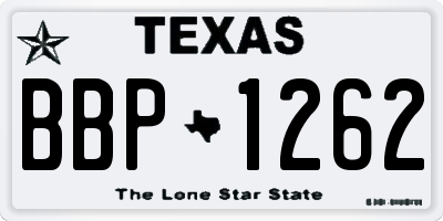 TX license plate BBP1262
