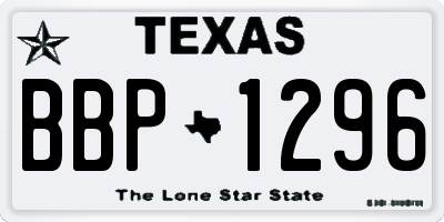 TX license plate BBP1296