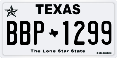 TX license plate BBP1299