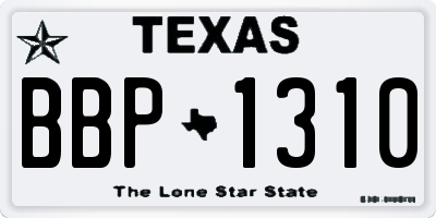 TX license plate BBP1310