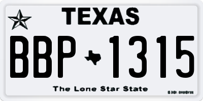 TX license plate BBP1315