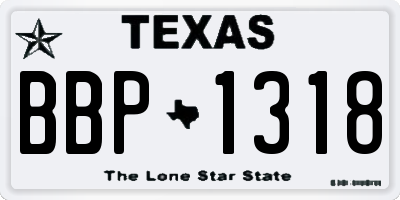 TX license plate BBP1318