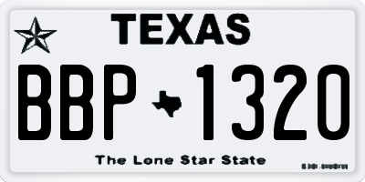 TX license plate BBP1320