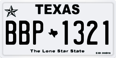 TX license plate BBP1321