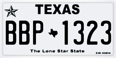 TX license plate BBP1323