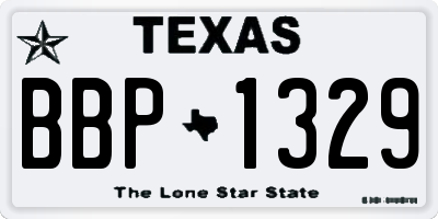 TX license plate BBP1329