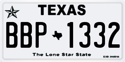 TX license plate BBP1332