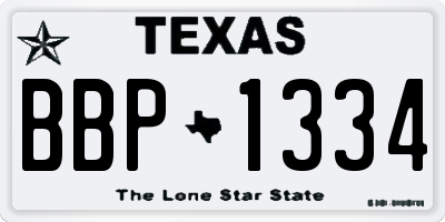TX license plate BBP1334