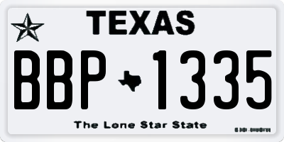 TX license plate BBP1335