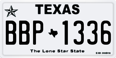 TX license plate BBP1336