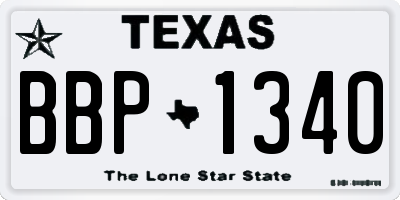 TX license plate BBP1340