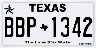 TX license plate BBP1342