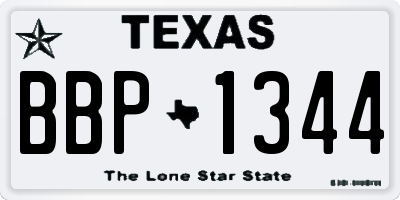 TX license plate BBP1344