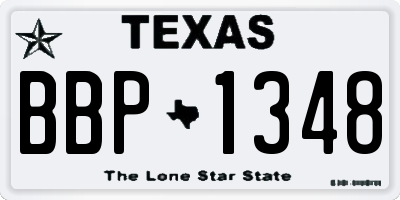 TX license plate BBP1348