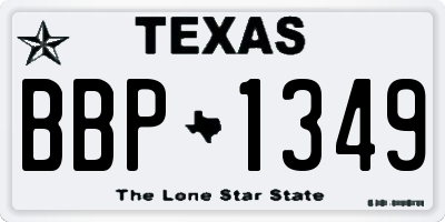 TX license plate BBP1349