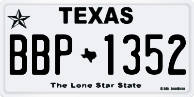 TX license plate BBP1352