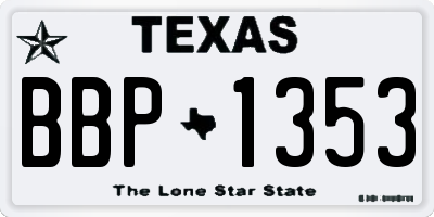 TX license plate BBP1353