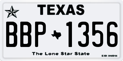 TX license plate BBP1356