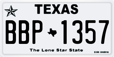 TX license plate BBP1357