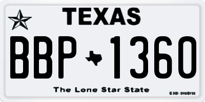 TX license plate BBP1360