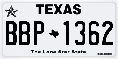 TX license plate BBP1362