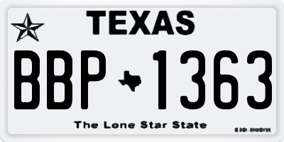 TX license plate BBP1363