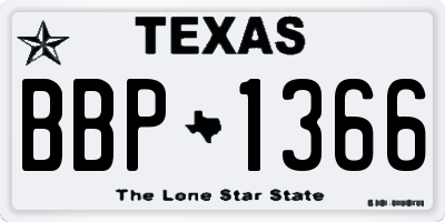 TX license plate BBP1366