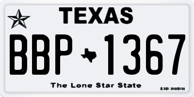 TX license plate BBP1367