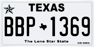 TX license plate BBP1369