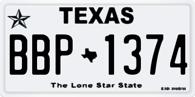 TX license plate BBP1374