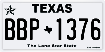 TX license plate BBP1376