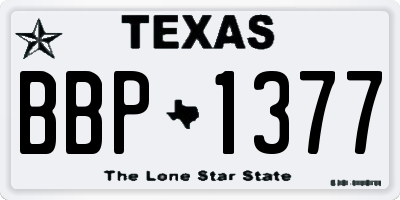 TX license plate BBP1377