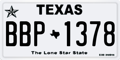 TX license plate BBP1378