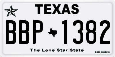 TX license plate BBP1382